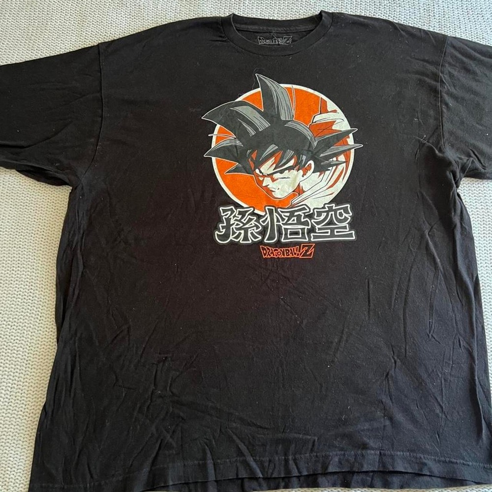 Dragon Ball Z Goku Graphic T-Shirt Mens 2XL Black Cotton Anime Tee